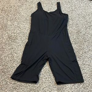 Bike short romper with built in bra pads